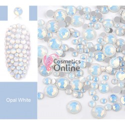 Strasuri din Cristale 100 bucati SC225 Argintii Opal 1,3-3,0mm 
